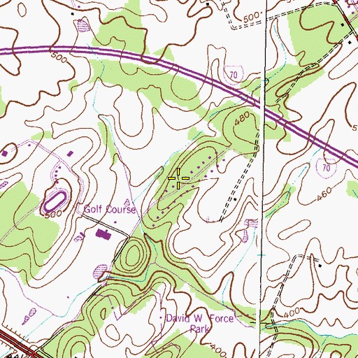 Topographic Map of Turf Valley, MD