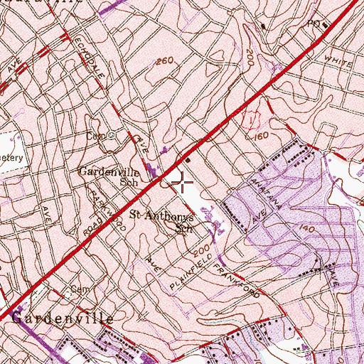 Topographic Map of Belford Shopping Center, MD