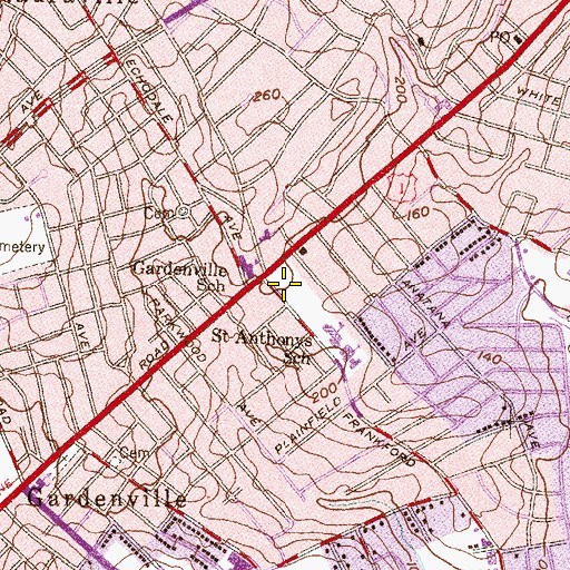 Topographic Map of Belford Shopping Center, MD
