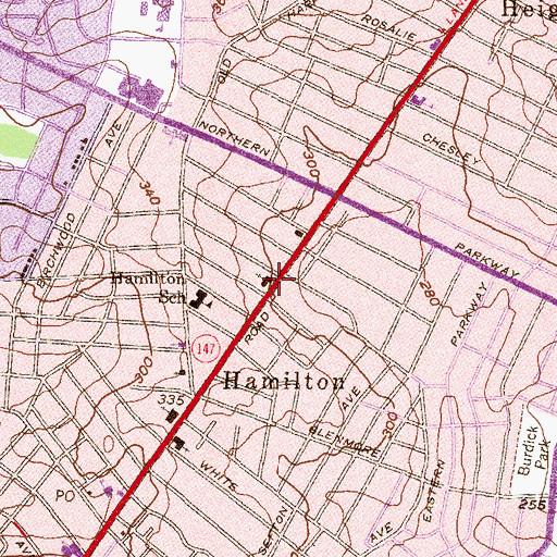 Topographic Map of Bethesda United Methodist Church, MD