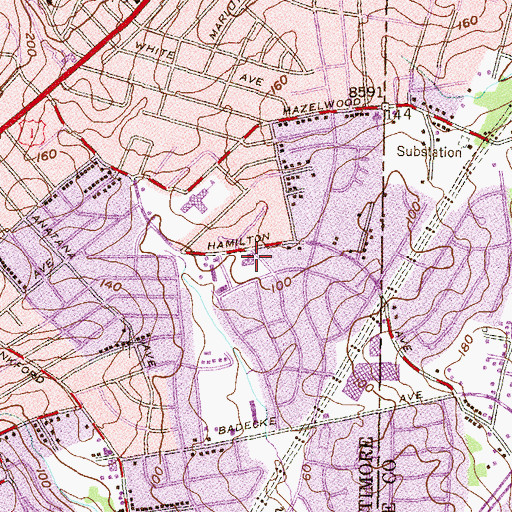 Topographic Map of Bethlehem Lutheran Church, MD