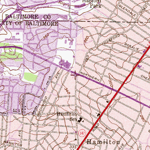 Topographic Map of Calvary Lutheran School, MD