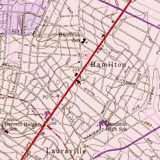 Topographic Map of Church of the Messiah, MD