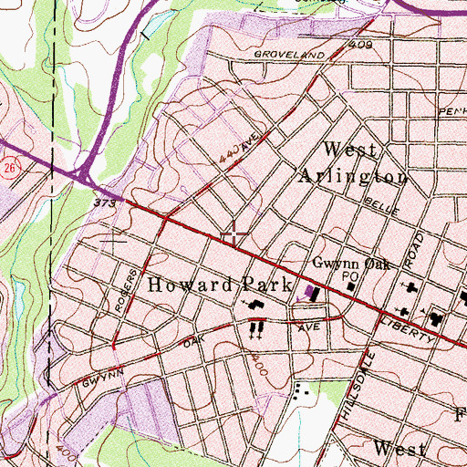 Topographic Map of Concord Baptist Church, MD