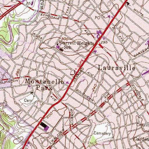 Topographic Map of Harford Baptist Church, MD