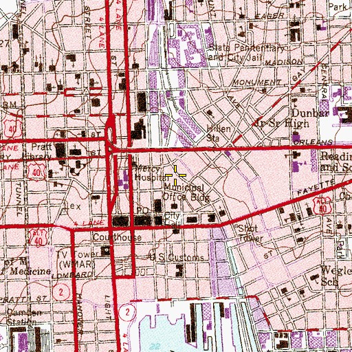 Topographic Map of Interchange 2, MD