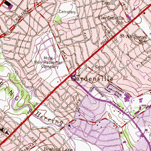 Topographic Map of Jerusalem Evangelical Lutheran Church, MD