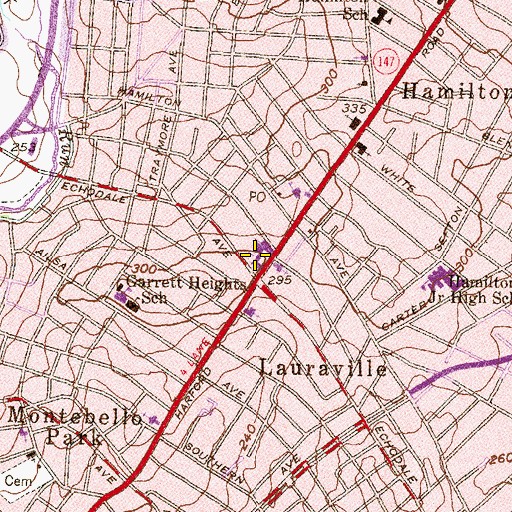 Topographic Map of Saint Dominics School (historical), MD