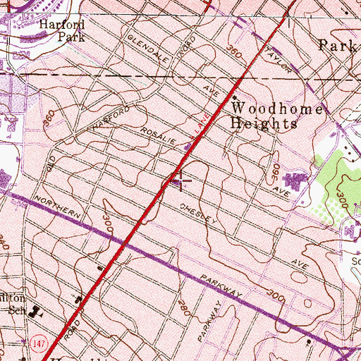 Topographic Map of Saint Lukes Evangelical Lutheran Church, MD
