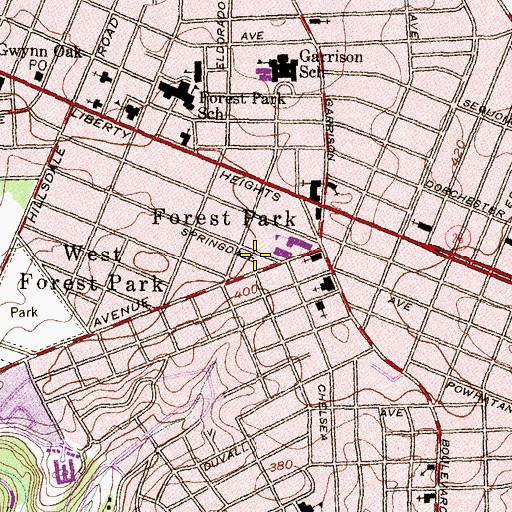 Topographic Map of Saint Mark Baptist Church, MD