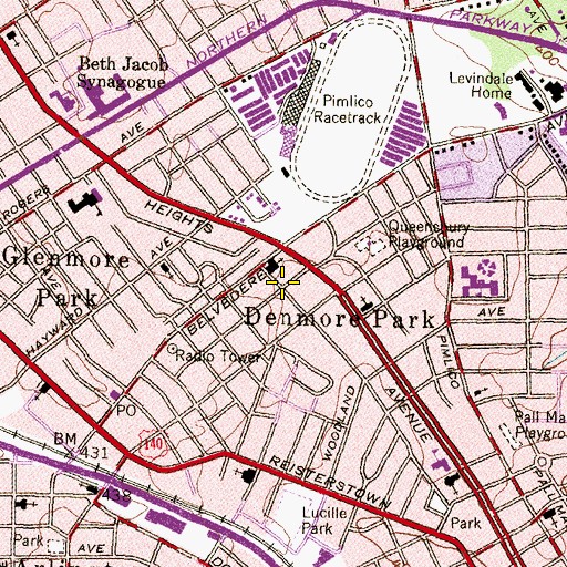 Topographic Map of The Maryland Church of God in Christ School, MD