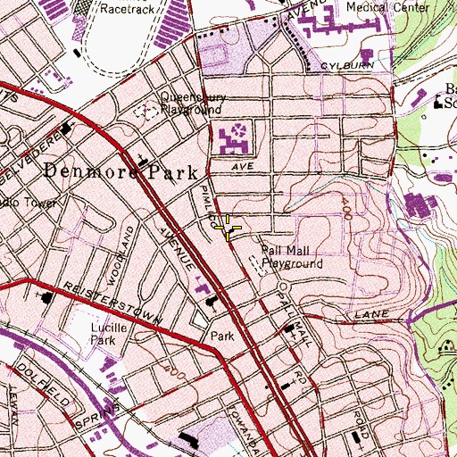 Topographic Map of Adath Yeshuron Synagogue, MD
