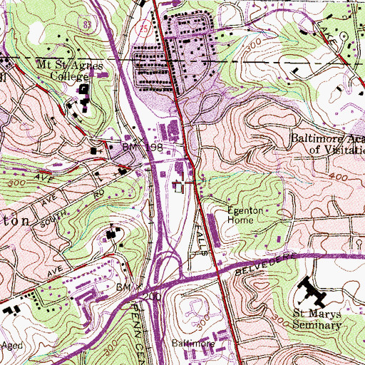 Topographic Map of Meadowbrook Club, MD