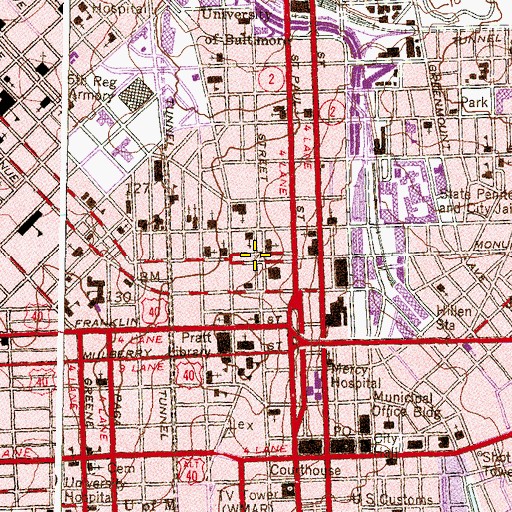 Topographic Map of Mount Vernon, MD