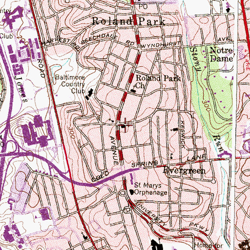 Topographic Map of Trinity Church of the Brethren, MD