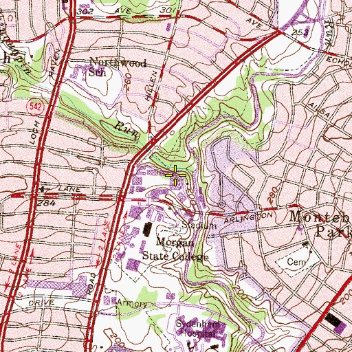 Topographic Map of Calloway Hall, MD