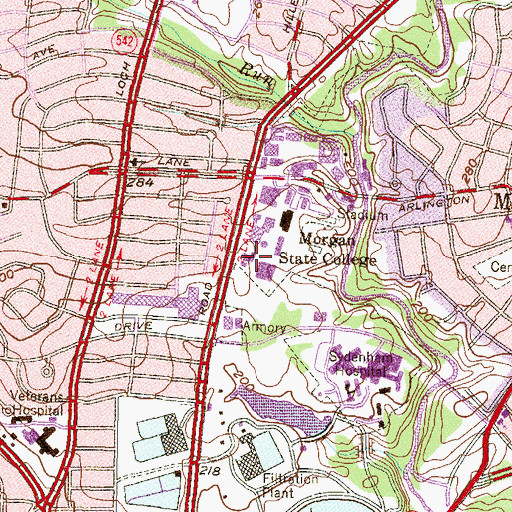 Topographic Map of Morgan Christian Center, MD