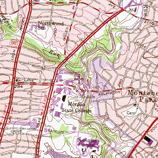 Topographic Map of Spencer Science Hall, MD