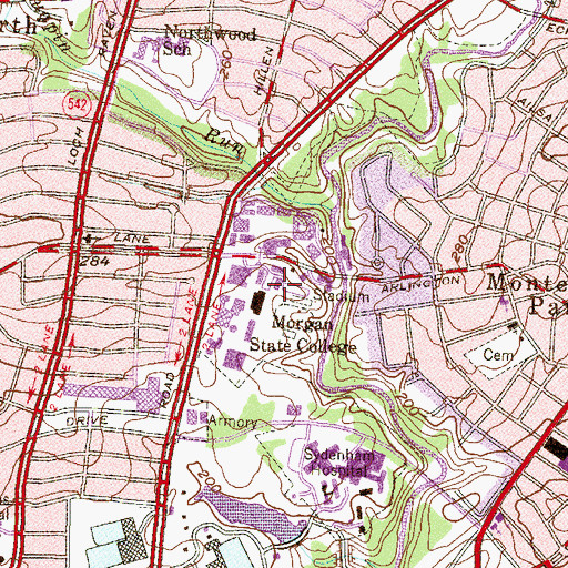 Topographic Map of Woolford Infirmary, MD