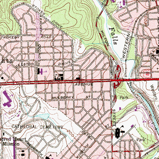 Topographic Map of Christ Edmondson Methodist Church, MD