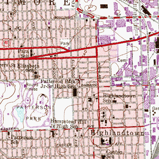 Topographic Map of Emmanuel Evangelical Lutheran Church, MD