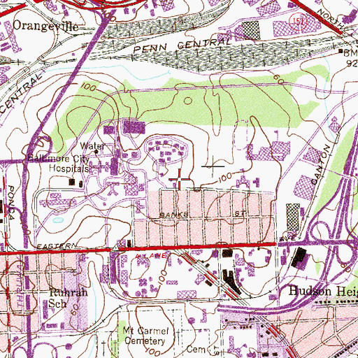Topographic Map of Joseph Lee Recreation Center, MD
