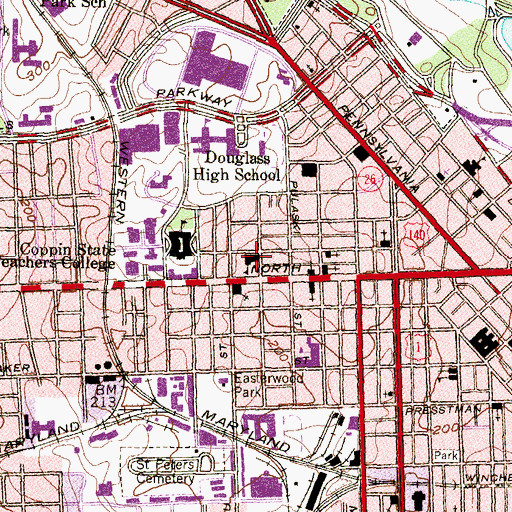 Topographic Map of Robert Coleman Elementary School, MD