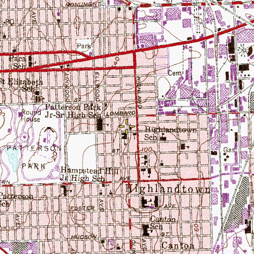 Topographic Map of Saint Pauls English Evangelical Lutheran Church, MD