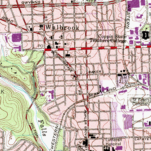 Topographic Map of Whitestone Baptist Church, MD