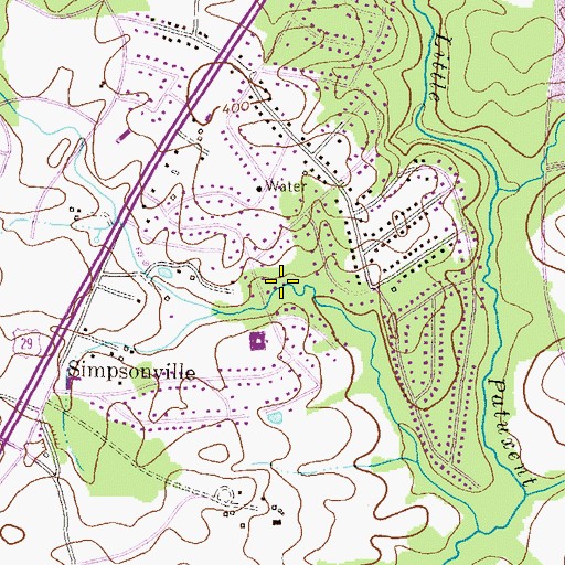 Topographic Map of Arrowhead, MD