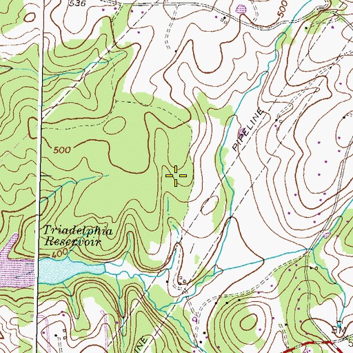 Topographic Map of Brighton Pines, MD