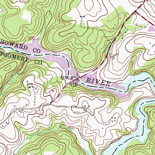 Topographic Map of Browns Bridge, MD