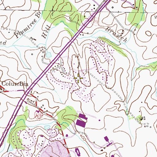 Topographic Map of Columbia Hills, MD