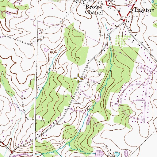 Topographic Map of Dayton School (historical), MD
