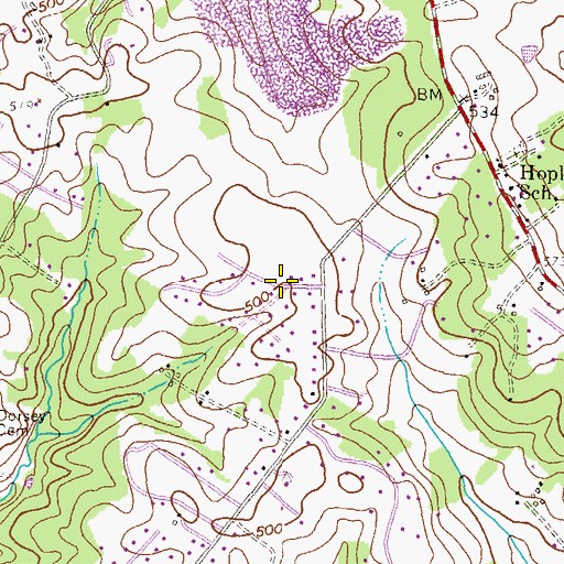 Topographic Map of Green Hill Manor, MD
