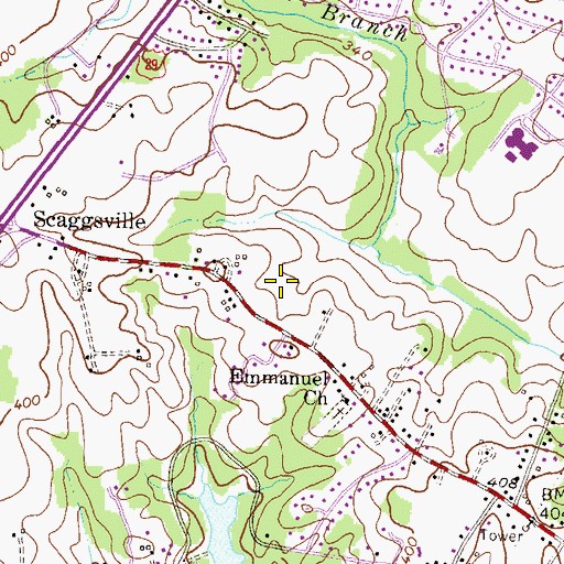 Topographic Map of Hammond Hills, MD