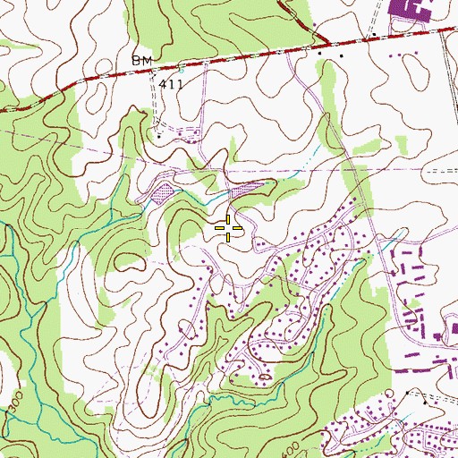 Topographic Map of Hobbits Glen Golf Course, MD