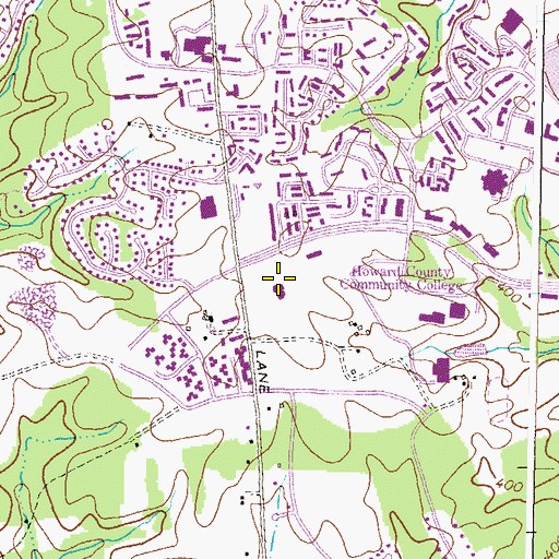 Topographic Map of Howard County General Hospital, MD
