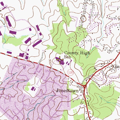 Topographic Map of Howard High School, MD