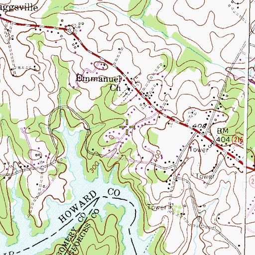 Topographic Map of Pine Valley, MD