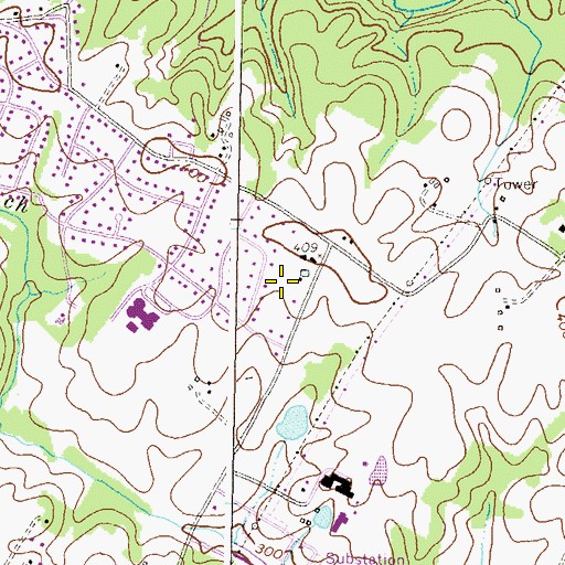 Topographic Map of Wellington Estates, MD