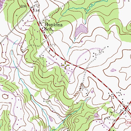 Topographic Map of White Oak Estates, MD