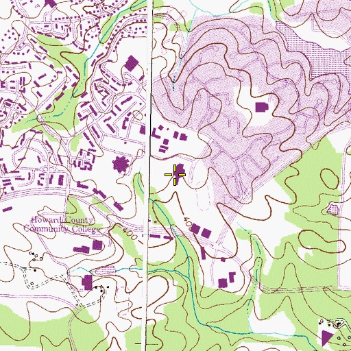 Topographic Map of Wilde Lake High School, MD