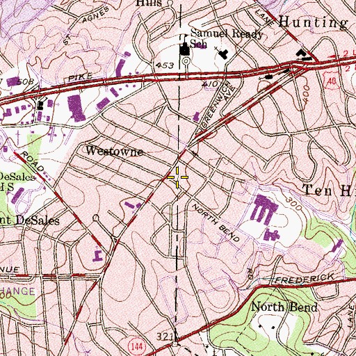 Topographic Map of Hood Convalescent Home, MD