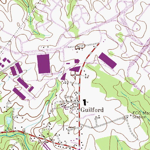 Topographic Map of Guilford Square, MD