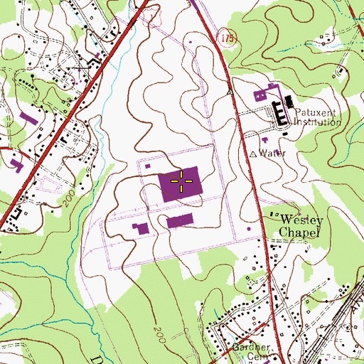 Topographic Map of Maryland Wholesale Food Center, MD