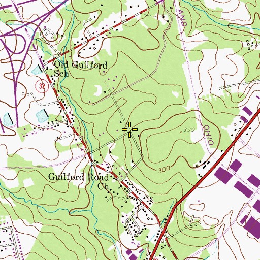 Topographic Map of Nordeau, MD