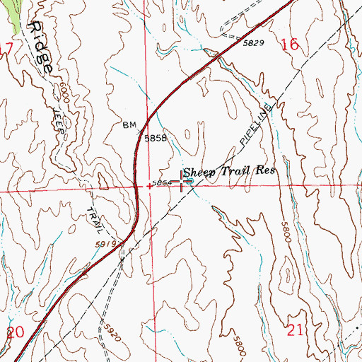 Topographic Map of Sheep Trail Reservoir, CO
