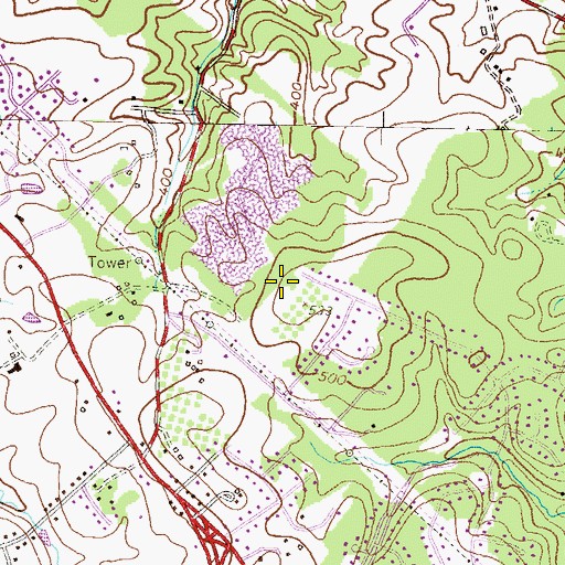 Topographic Map of Worthington Elementary School, MD