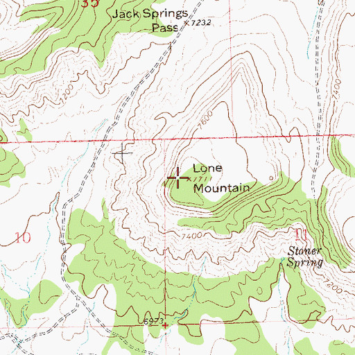 Topographic Map of Lone Mountain, CO